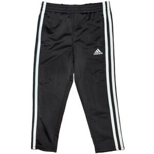 Girl's Adidas Black Athletic Pants With Mint Colored Stripes